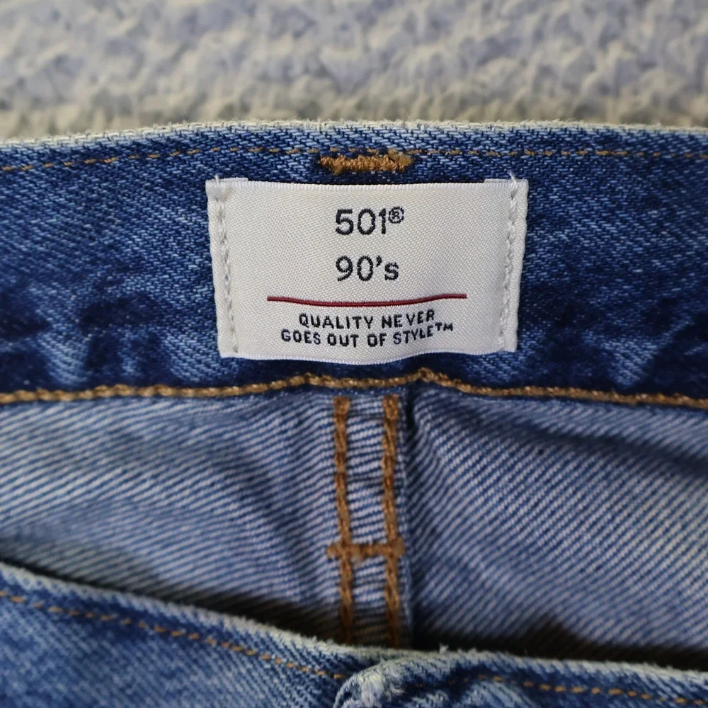 Levis 501 90s Selvedge Denim Jeans Mens 33x30 Blue Straight Leg Button Fly NEW